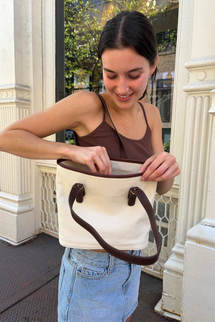 Brandy Melville Buckle Canvas Shoulder Bag
