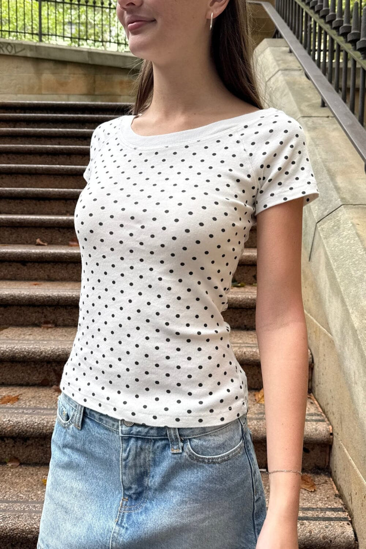 Brandy Melville Ginny Polka Dot Top