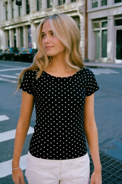 Brandy Melville Ginny Polka Dot Top