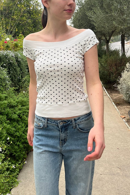Brandy Melville Ginny Polka Dot Top