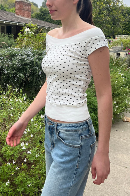 Brandy Melville Ginny Polka Dot Top