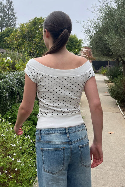 Brandy Melville Ginny Polka Dot Top