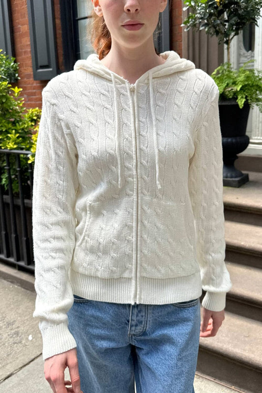 Brandy Melville Ayla Cable Knit Hoodie