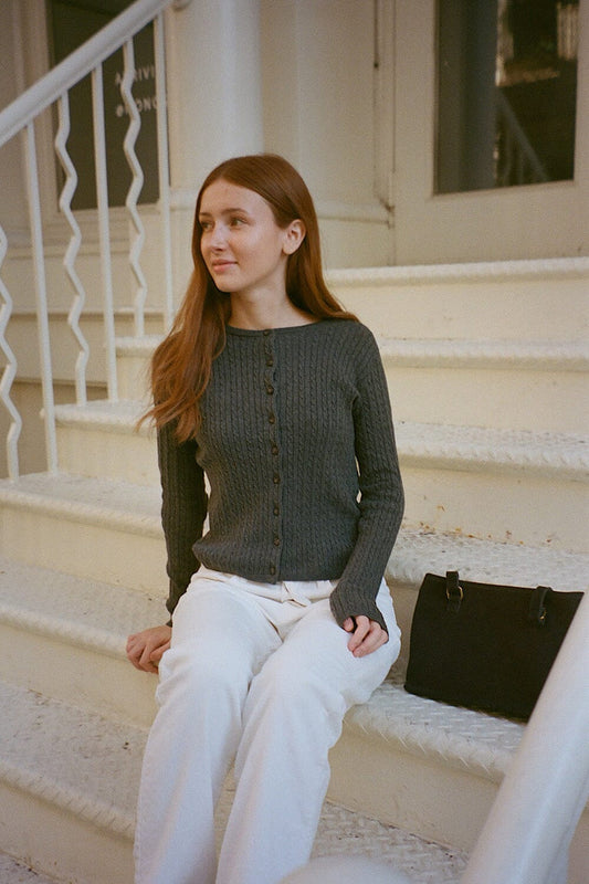 Brandy Melville Zoe Cable Knit Cardigan