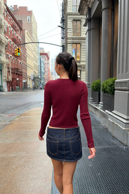 Brandy Melville Zoe Cable Knit Cardigan