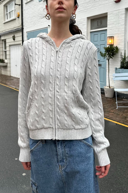 Brandy Melville Ayla Cable Knit Zip-Up Sweater