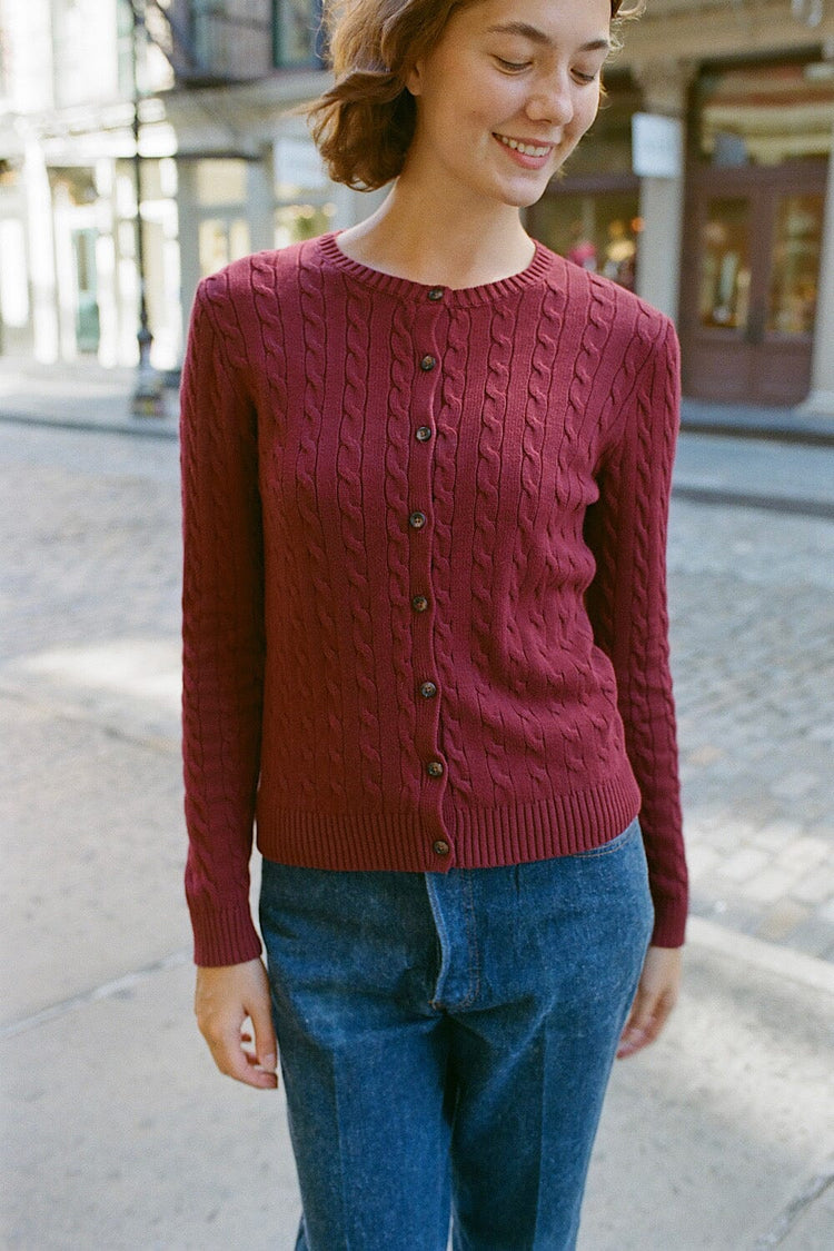 Brandy Melville Amalie Cable Knit Cardigan