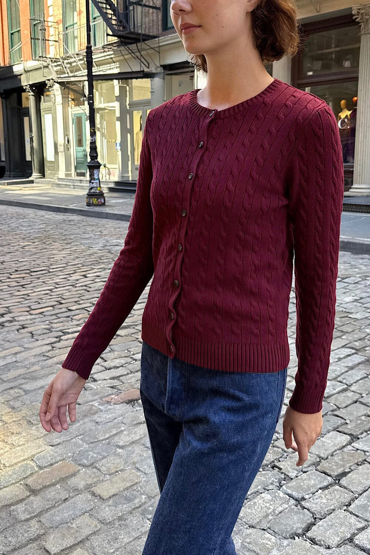 Brandy Melville Amalie Cable Knit Cardigan