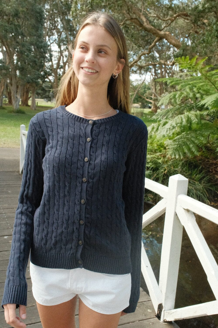 Brandy Melville Amalie Cable Knit Cardigan