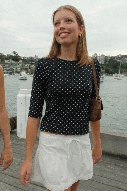 Brandy Melville Jennie Polka Dots Top
