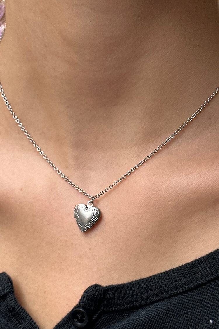 Brandy Melville Stainless Steel Heart Locket Necklace