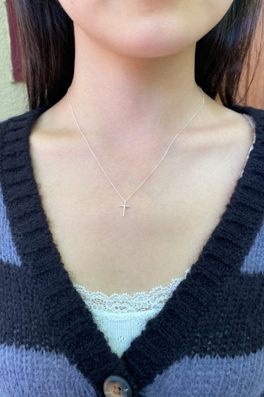 Brandy Melville Sterling Silver Cross Necklace