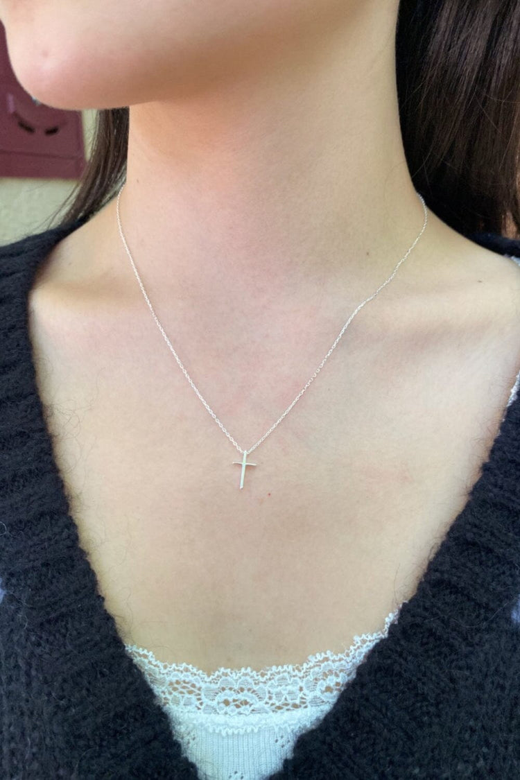 Brandy Melville Sterling Silver Cross Necklace
