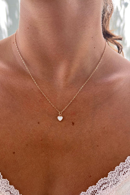 Brandy Melville White Heart Necklace