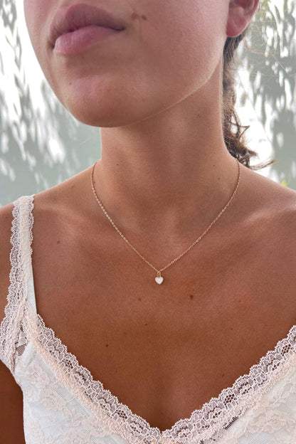 Brandy Melville White Heart Necklace