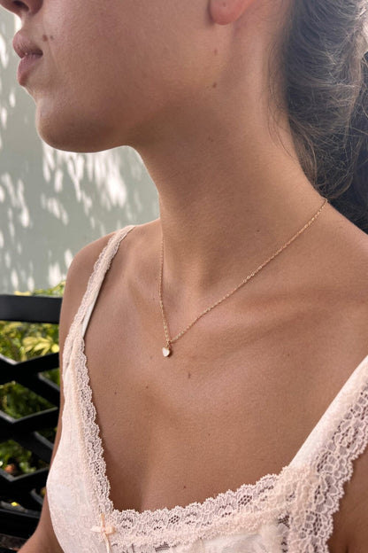 Brandy Melville White Heart Necklace