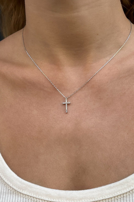 Brandy Melville Rhinestone Cross Necklace