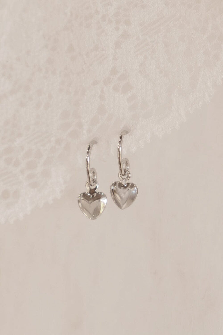 Brandy Melville Sterling Silver Heart Charm Earrings