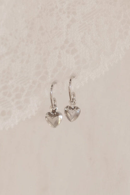 Brandy Melville Sterling Silver Heart Charm Earrings