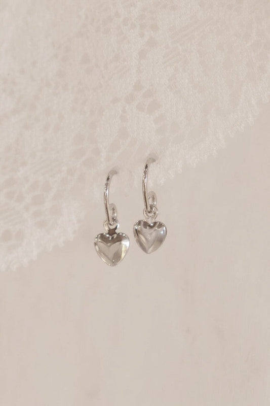 Brandy Melville Sterling Silver Heart Charm Earrings