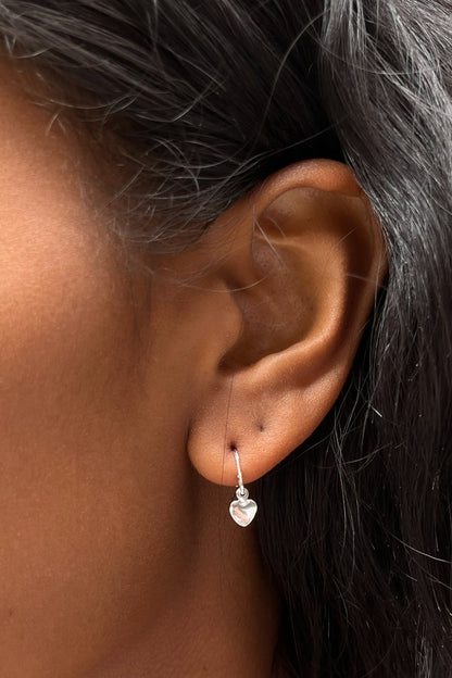Brandy Melville Sterling Silver Heart Charm Earrings