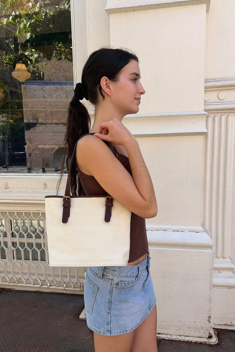 Brandy Melville Buckle Canvas Shoulder Bag
