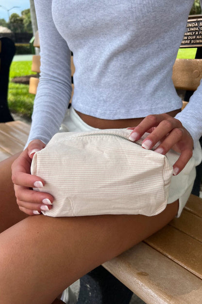 Brandy Melville Striped Makeup Bag