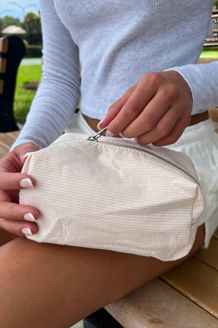 Brandy Melville Striped Makeup Bag