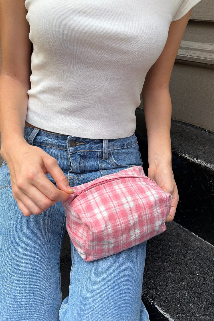 Brandy Melville Plaid Makeup Bag