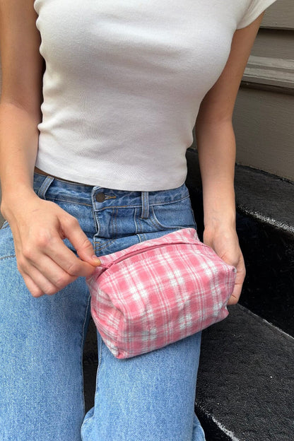 Brandy Melville Plaid Makeup Bag