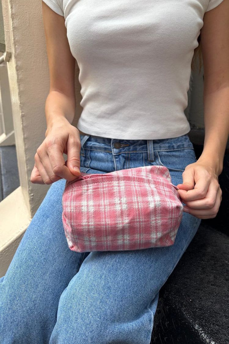 Brandy Melville Plaid Makeup Bag