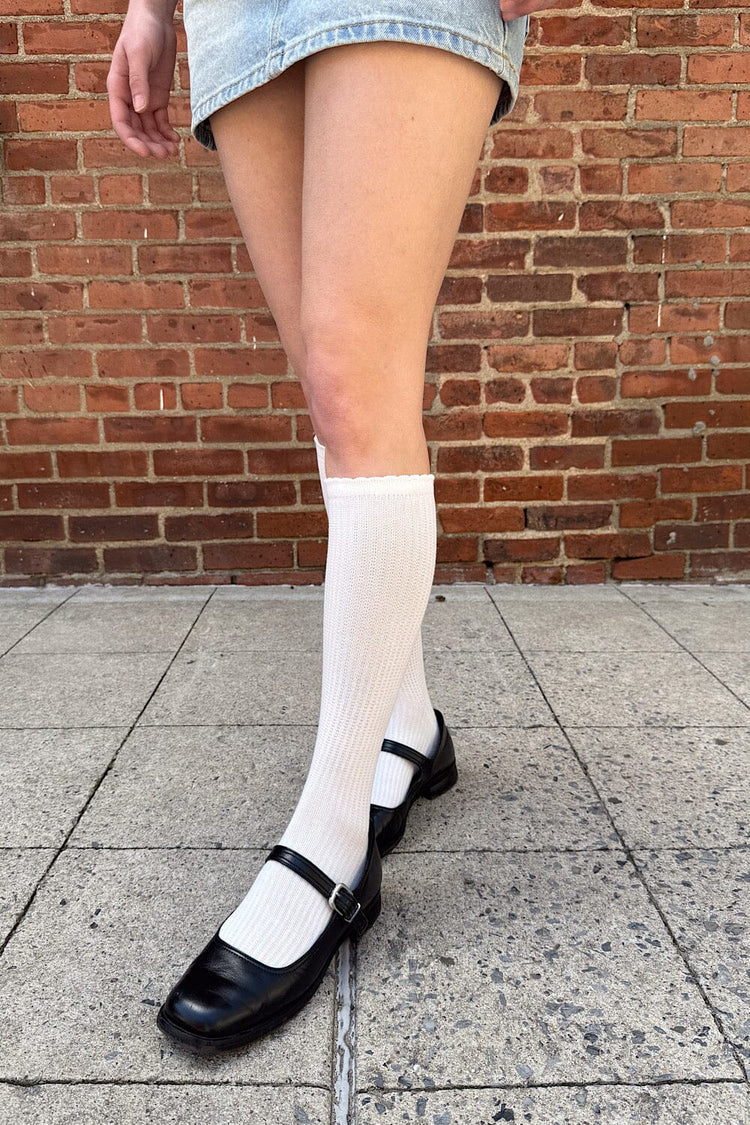 Brandy Melville White Long Socks