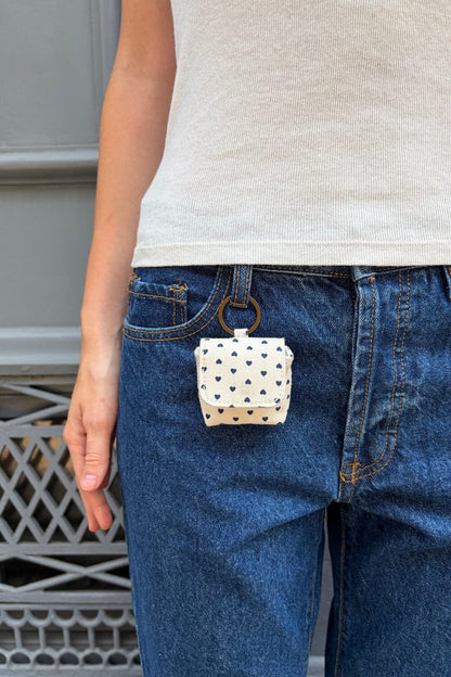 Brandy Melville Heart Print Mini Bag Keychain