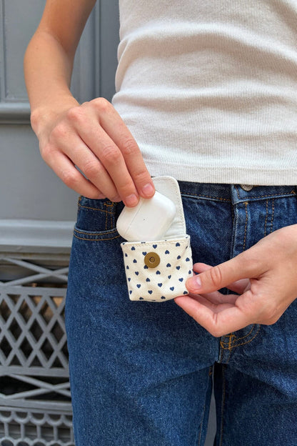 Brandy Melville Heart Print Mini Bag Keychain