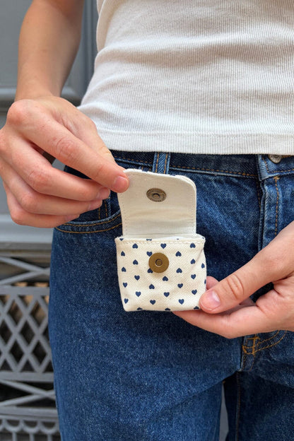 Brandy Melville Heart Print Mini Bag Keychain